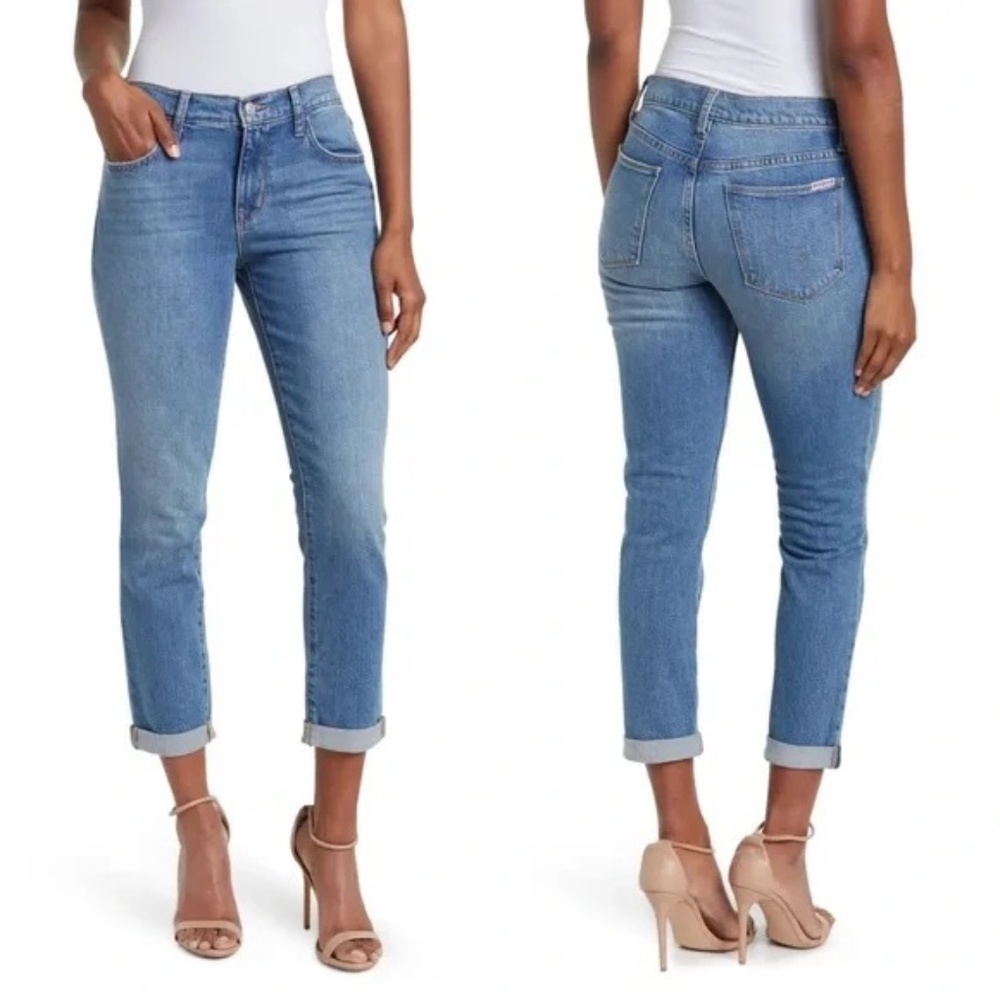 Hudson Natalie Midrise Slim Boyfriend Cropped Jean